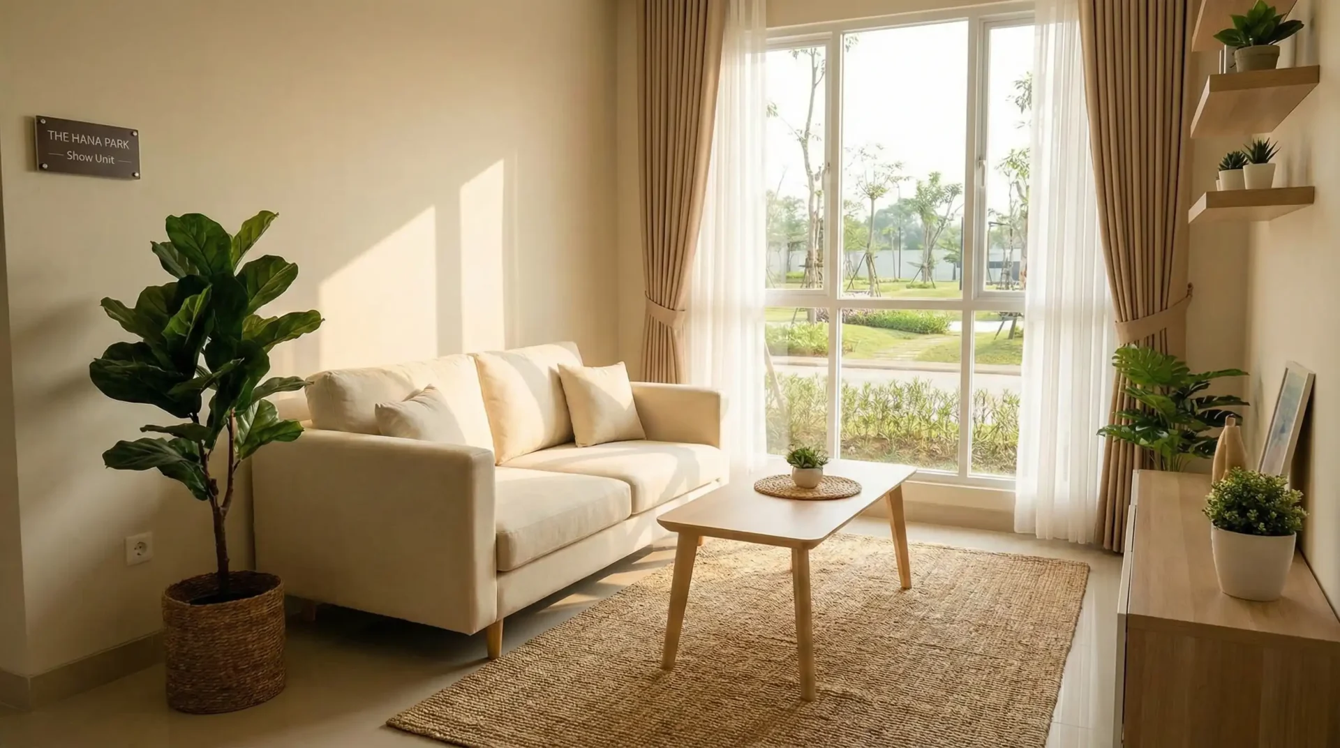 serah terima rumah baru - foto asli interior dan ruang keluarga The Hana Park